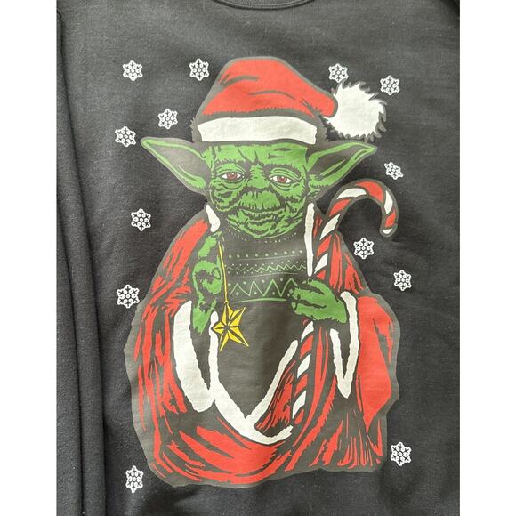 YODA Ugly Christmas Sweatshirt Funny Meme Unsized ( See Measurements) Measures L - Picture 3 of 7